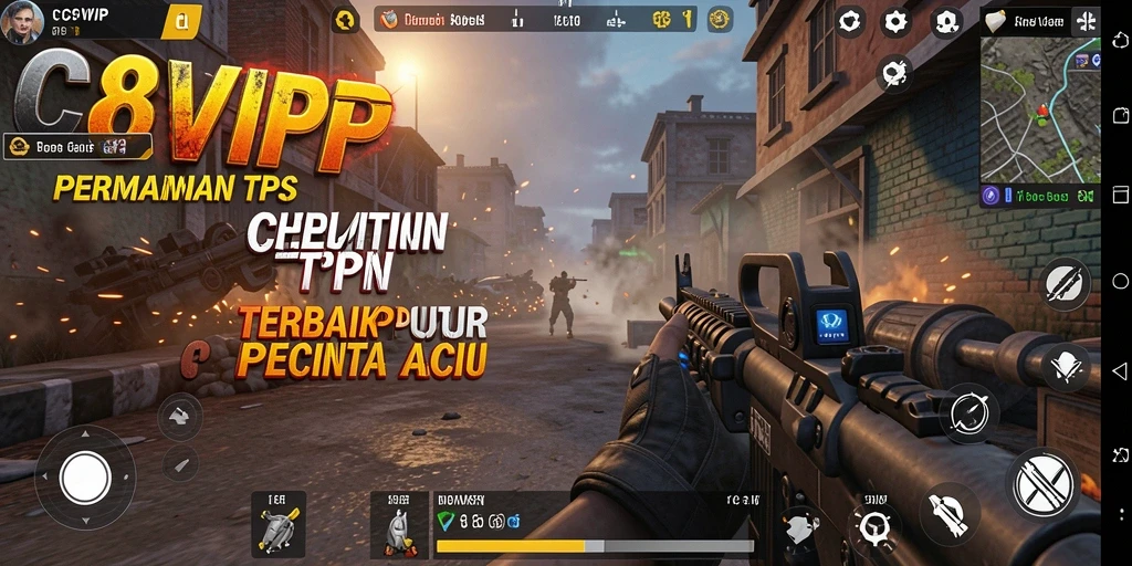 Tangkapan layar C8VIP menampilkan pertempuran seru dalam gameplay TPS.