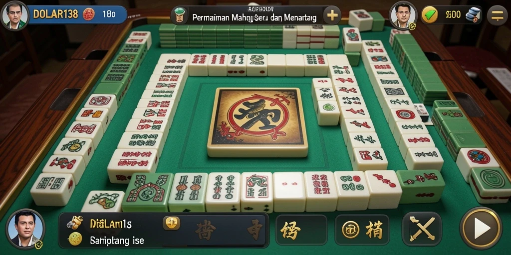 Screenshot gameplay DOLAR138 menunjukkan momen seru saat menyusun ubin Mahjong.