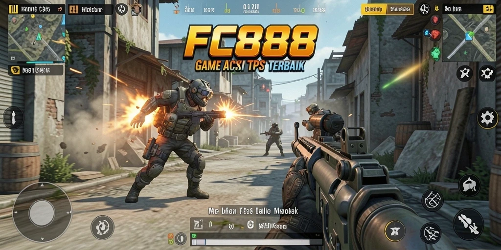 Tampilan gameplay seru FC888 dalam pertempuran TPS.