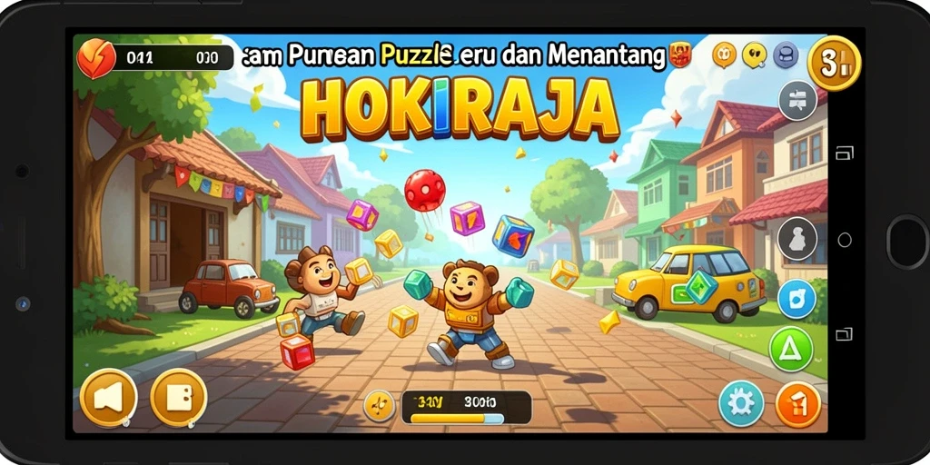 Screenshot gameplay HOKIRAJA menampilkan tantangan puzzle yang menarik.