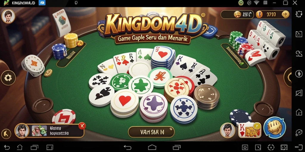 Tampilan gameplay Gaple yang seru dan interaktif di KINGDOM4D.
