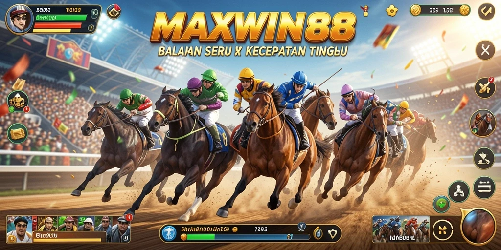 Tampilan gameplay balapan yang mendebarkan di MAXWIN88.
