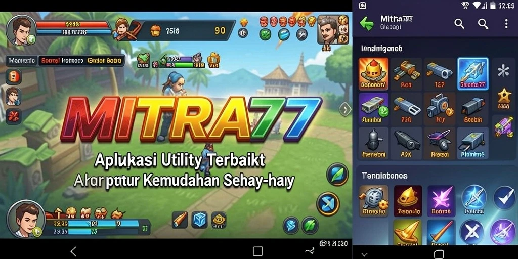 Tampilan antarmuka utama MITRA77 dengan fitur-fitur canggih untuk kemudahan pengguna.