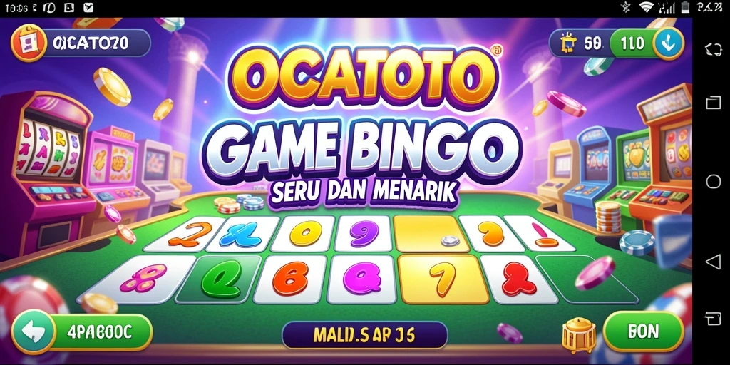 Tampilan gameplay seru OCATOTO dengan kartu Bingo yang menarik.