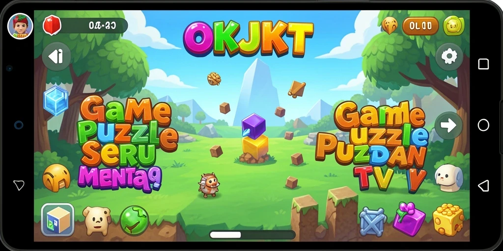 Tampilan gameplay OKJKT yang seru dan menantang dalam game Puzzle.