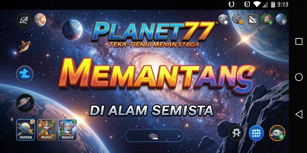 Screenshot menunjukkan gameplay menantang PLANET77 dengan teka-teki yang menarik.