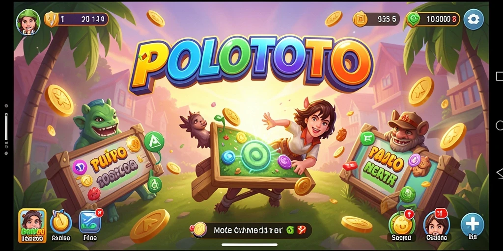 Screenshot utama POLOTOTO dengan gameplay seru dan grafis yang memikat.
