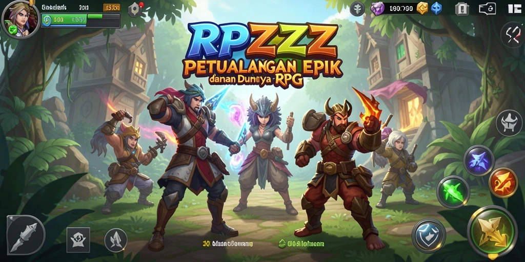 Screenshot utama RPZZZ menampilkan petualangan seru dalam dunia RPG yang luas.
