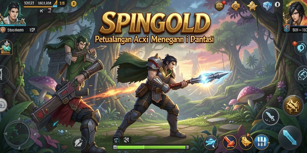 Tampilan gameplay SPINGOLD yang menegangkan dan mendebarkan.