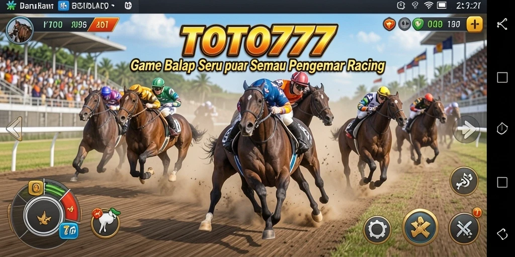 Tampilan gameplay balapan seru di TOTO777 dengan kendaraan cepat.