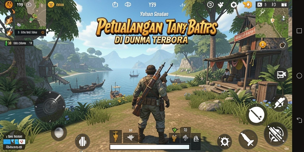 Screenshot Y89 menampilkan aksi seru dalam dunia terbuka.